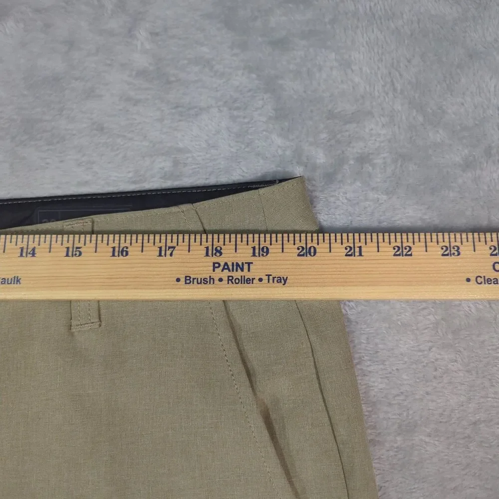 Volcom Mens 38 Hybrid Shorts Chino Boardshorts Stretch Khaki Tan Water Walkshort